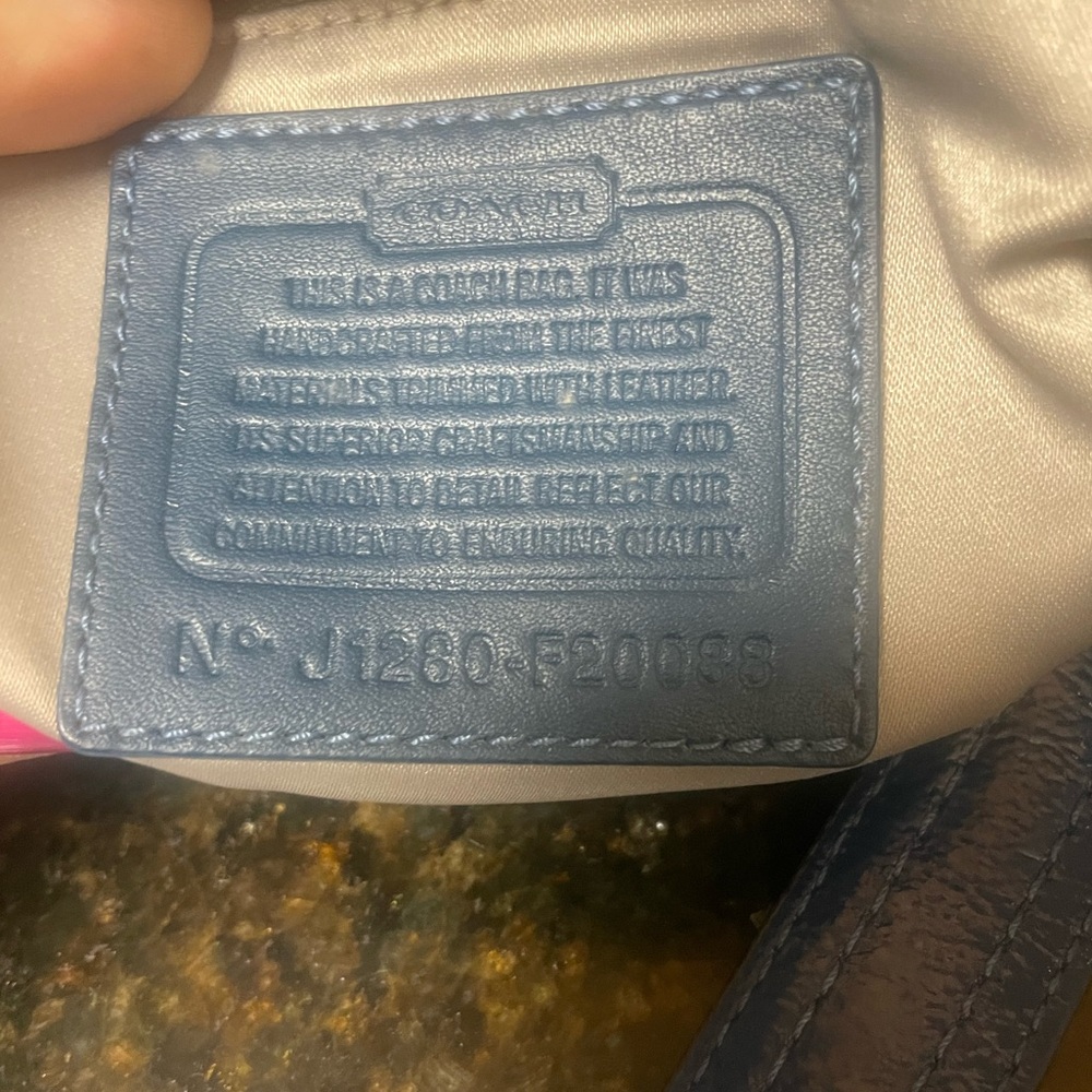 Coach Shoulder Bag, Optics “Dot” Design, blue trim - Picture 9 of 9